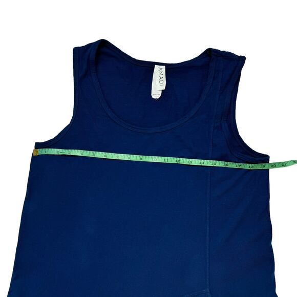 AMADI Anthropologie Royal Blue Cotton Sleeveless Asymmetric Dress Size Large - Picture 8 of 9